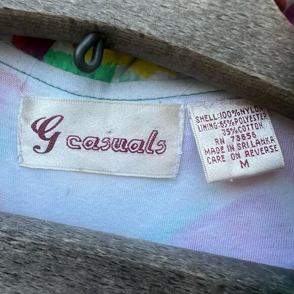 Vintage 90s Bright Abstract Floral Windbreaker Track Jacket - Picture 8 of 8